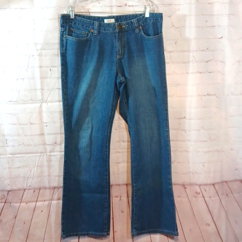 Metro 7 Soft Denim Mid Rise Flare Comfort Jeans  34 Wx32 Inseam 42L